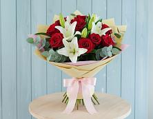 Букет цветов из:  Лилии и Розы в Введенском Курганской области
