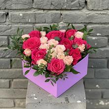 Цветочная композиция из Розы в коробке #REPLACE_PRED# Введенском Курганской области