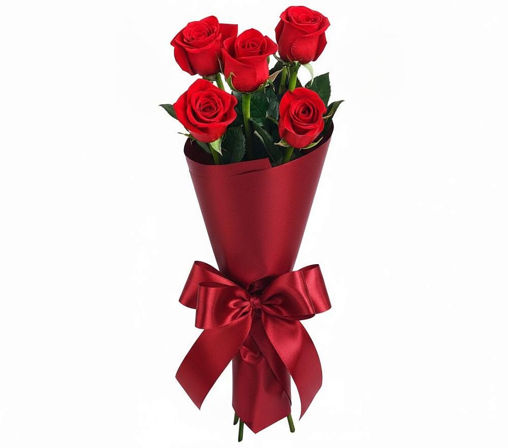 Букет 5 Красных роз Эдлесс Лав в Введенском Курганской области