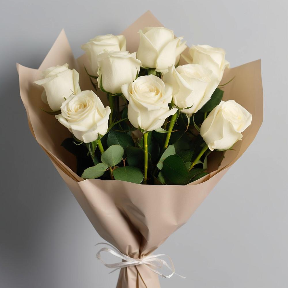 Букет 9 Белых роз Эдлесс Лав в Введенском Курганской области