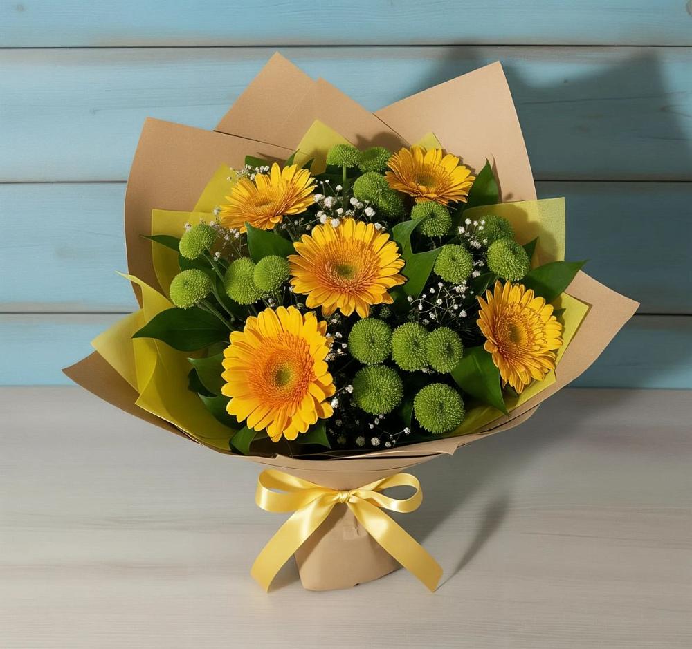 Букет цветов из: Герберы и Хризантемы в Введенском Курганской области