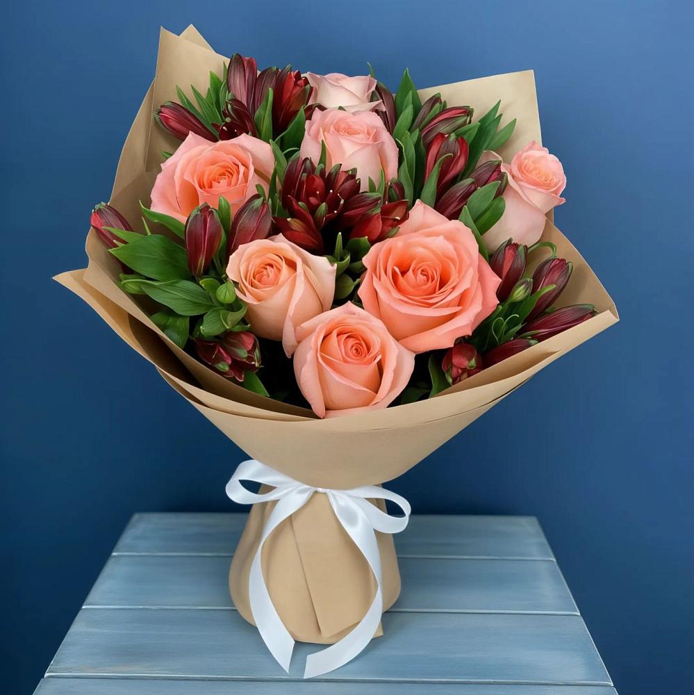 Букет цветов из: Розы и Альстромерии в Введенском Курганской области