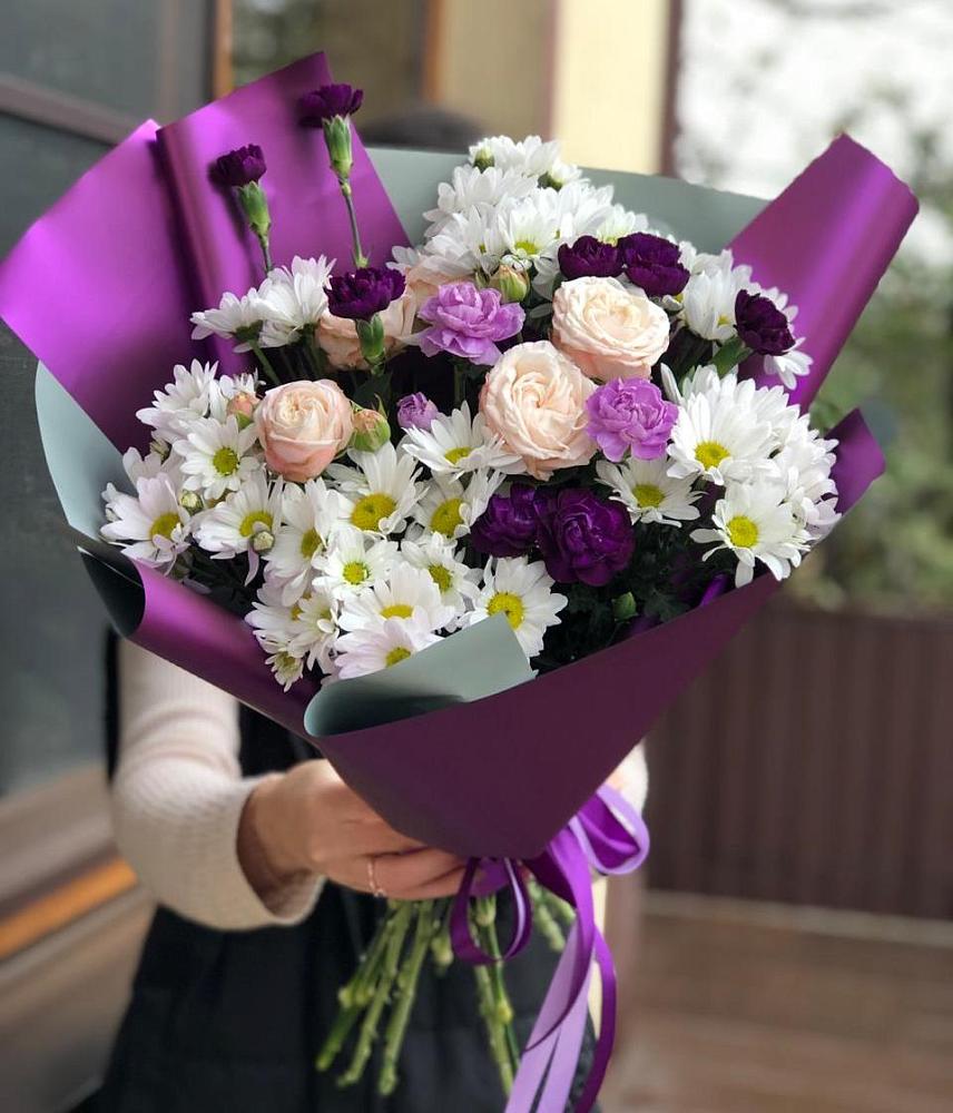 Букет цветов из: Хризантемы, Гвоздики и Розы в Введенском Курганской области