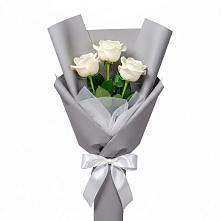Букет 3 белые розы #REPLACE_PRED# Введенском Курганской области
