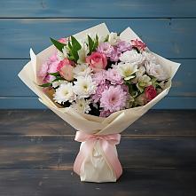 Букет цветов из:  Хризантемы, Альстромерии и Розы в Введенском Курганской области