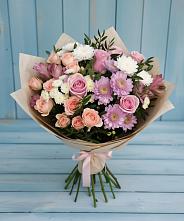 Букет цветов из:  Хризантемы, Розы и Альстромерии #REPLACE_PRED# Введенском Курганской области