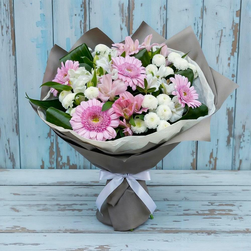 Букет цветов из: Герберы, Альстромерии и Хризантемы в Введенском Курганской области