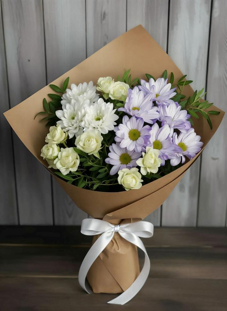 Букет цветов из: Хризантемы и Розы в Введенском Курганской области